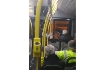 Otobüs ile servis sürücüleri arasında yol verme kavgası